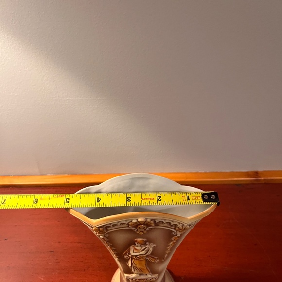 Antique Shafer & Vater Jasperware Porcelain Vase-Woman with Harp-made in Germany - Picture 6 of 10